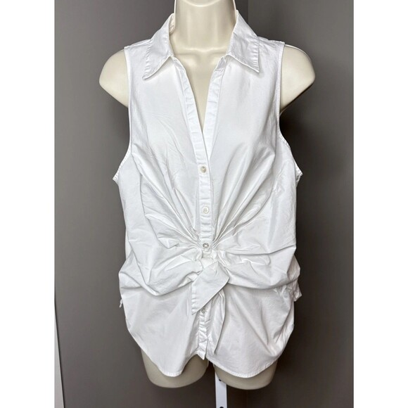 Veronica Beard Sleeveless White Knot Front Size 12 97% Cotton Designer *read* - Picture 1 of 13